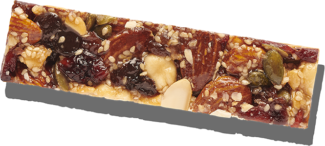 Barres de noix aux baies de goji cranberries & raisins secs